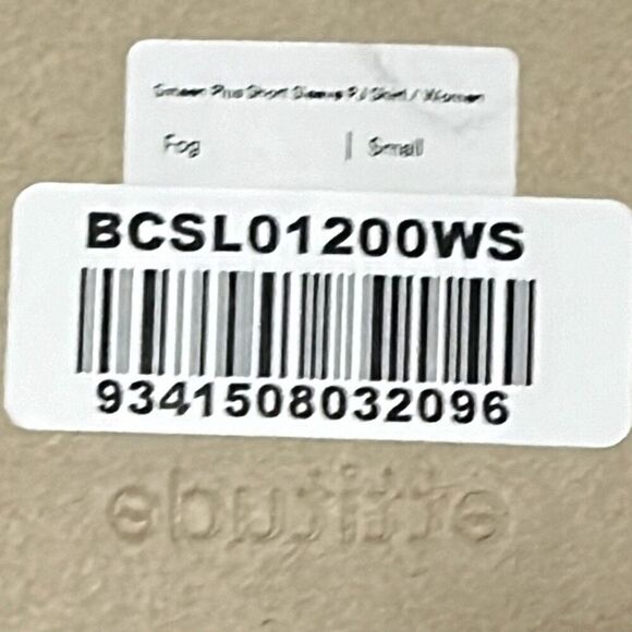 Ettitude Women's S short Sleeve Sateen Stripe Pajama Top Fog Gray Minimalist New - Picture 10 of 10